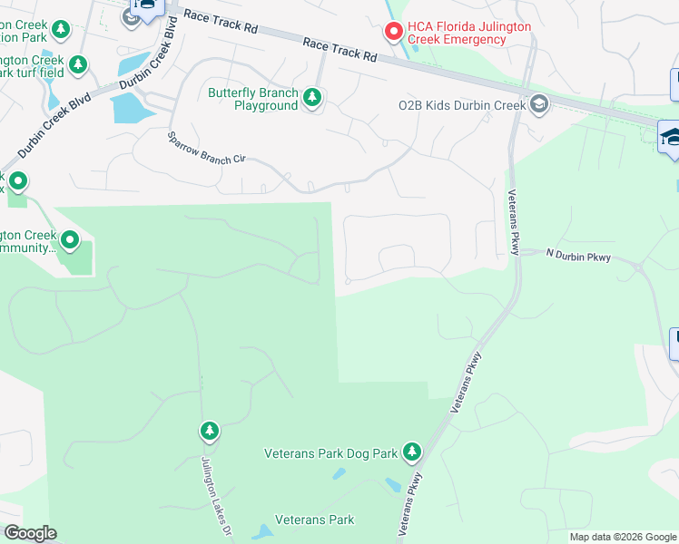 map of restaurants, bars, coffee shops, grocery stores, and more near 551 Bent Creek Drive in Saint Johns
