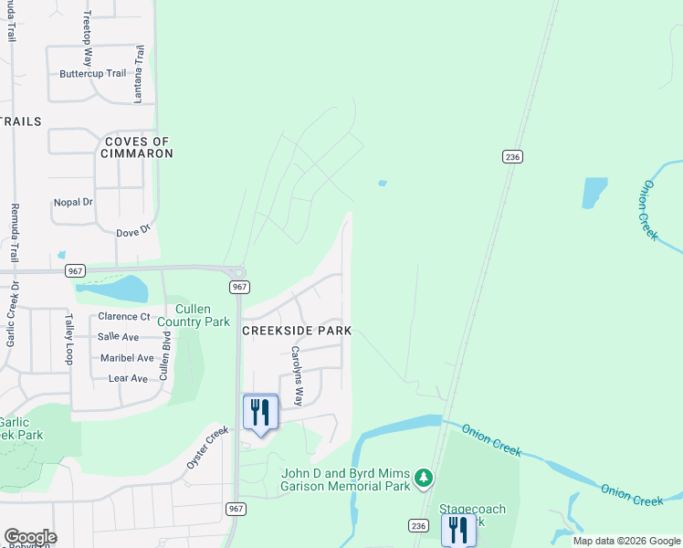map of restaurants, bars, coffee shops, grocery stores, and more near 226 McKennas Cove in Buda