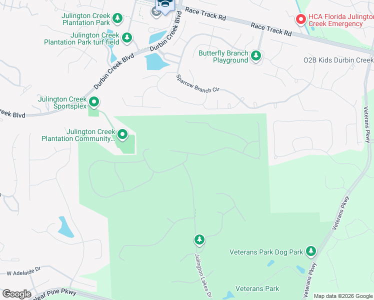 map of restaurants, bars, coffee shops, grocery stores, and more near 37 Pine Haven Drive in Saint Johns