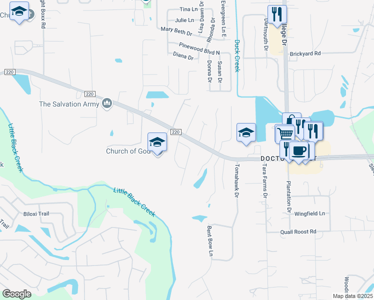map of restaurants, bars, coffee shops, grocery stores, and more near 1726 Redwood Lane in Middleburg