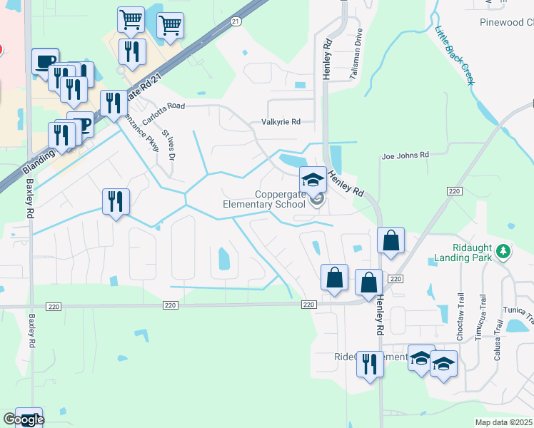 map of restaurants, bars, coffee shops, grocery stores, and more near 1810 Hollars Place in Middleburg