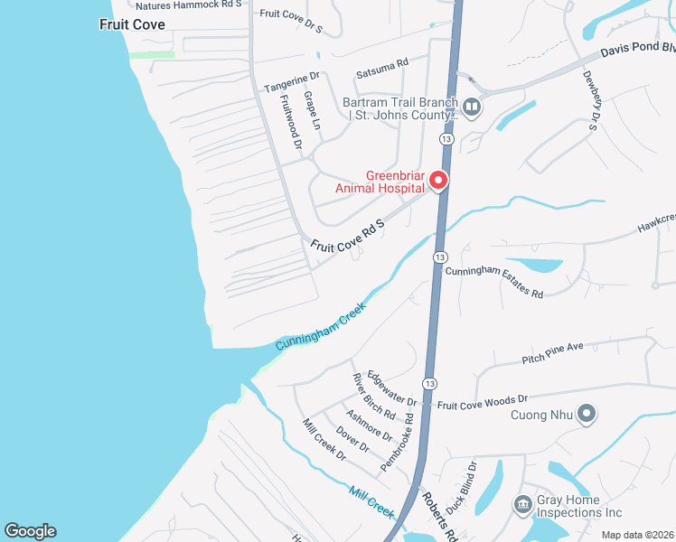 map of restaurants, bars, coffee shops, grocery stores, and more near 1284 Fruit Cove Terrace South in Fruit Cove