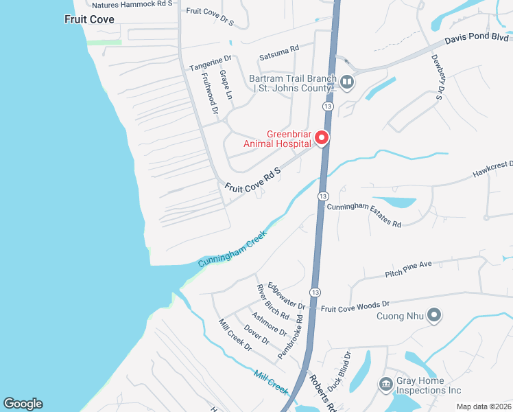 map of restaurants, bars, coffee shops, grocery stores, and more near 1284 Fruit Cove Terrace South in Fruit Cove