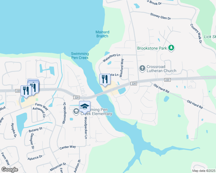 map of restaurants, bars, coffee shops, grocery stores, and more near 2032 County Road 220 in Fleming Island