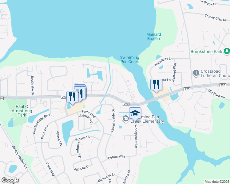 map of restaurants, bars, coffee shops, grocery stores, and more near 1944 Captiva Drive in Middleburg
