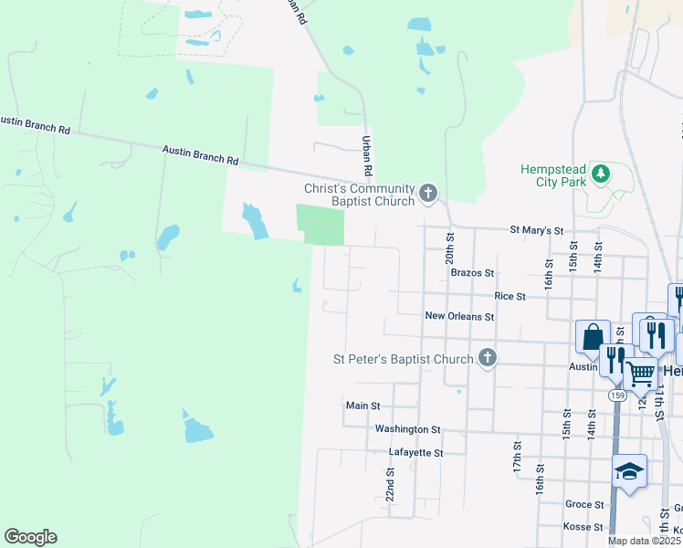 map of restaurants, bars, coffee shops, grocery stores, and more near 330 24th Street in Hempstead