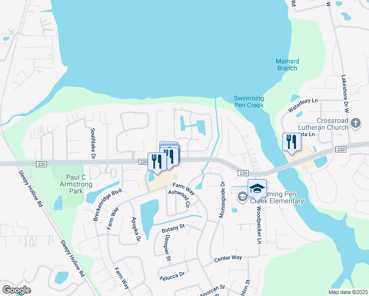 map of restaurants, bars, coffee shops, grocery stores, and more near 1986 Moorings Circle in Middleburg