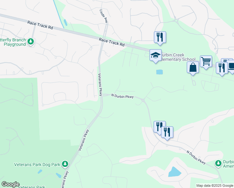 map of restaurants, bars, coffee shops, grocery stores, and more near 205 Huntston Way in Jacksonville