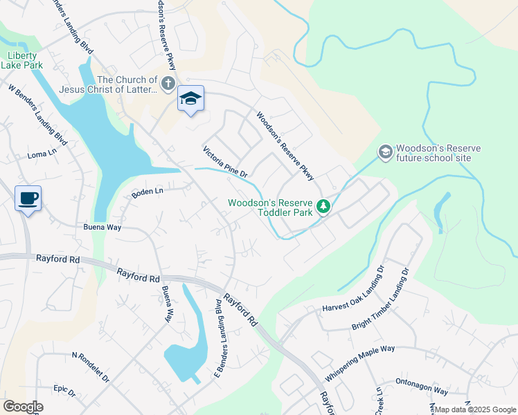 map of restaurants, bars, coffee shops, grocery stores, and more near 4571 Silver Moon Drive in The Woodlands