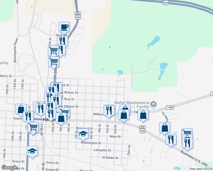 map of restaurants, bars, coffee shops, grocery stores, and more near 245 3rd Street in Hempstead