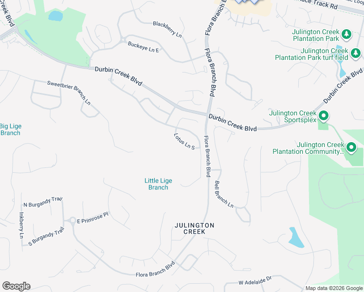 map of restaurants, bars, coffee shops, grocery stores, and more near 921 Lotus Lane South in Jacksonville