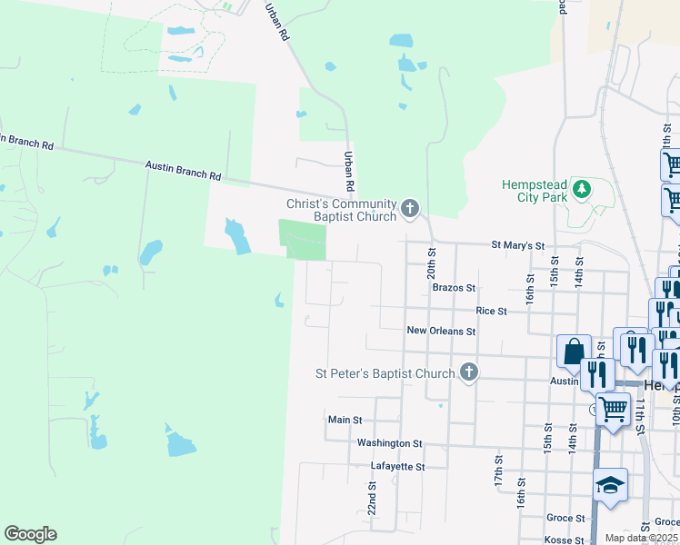 map of restaurants, bars, coffee shops, grocery stores, and more near 330 24th Street in Hempstead
