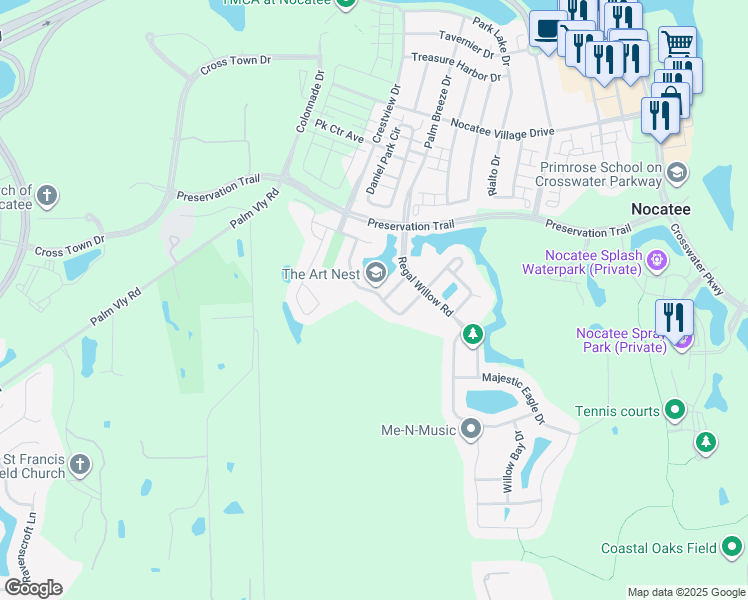 map of restaurants, bars, coffee shops, grocery stores, and more near 167 Royal Lake Drive in Ponte Vedra Beach