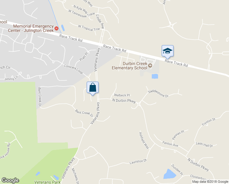 map of restaurants, bars, coffee shops, grocery stores, and more near Huntston Way in Saint Johns
