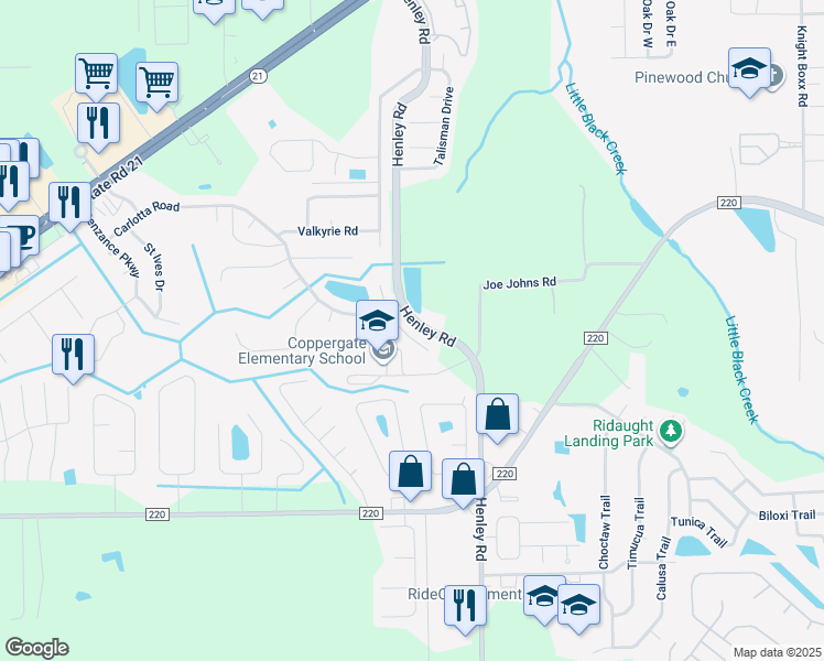 map of restaurants, bars, coffee shops, grocery stores, and more near 3630 Braeden Court in Middleburg