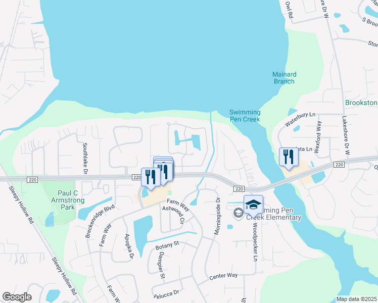 map of restaurants, bars, coffee shops, grocery stores, and more near 1800 Moorings Circle in Middleburg