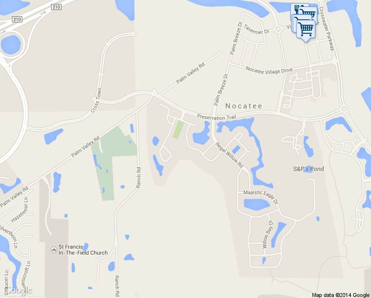 map of restaurants, bars, coffee shops, grocery stores, and more near 217 Royal Lake Drive in Ponte Vedra Beach