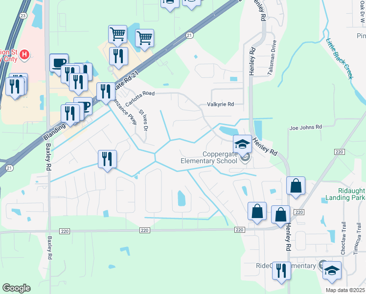 map of restaurants, bars, coffee shops, grocery stores, and more near 3812 Iceni Court in Middleburg