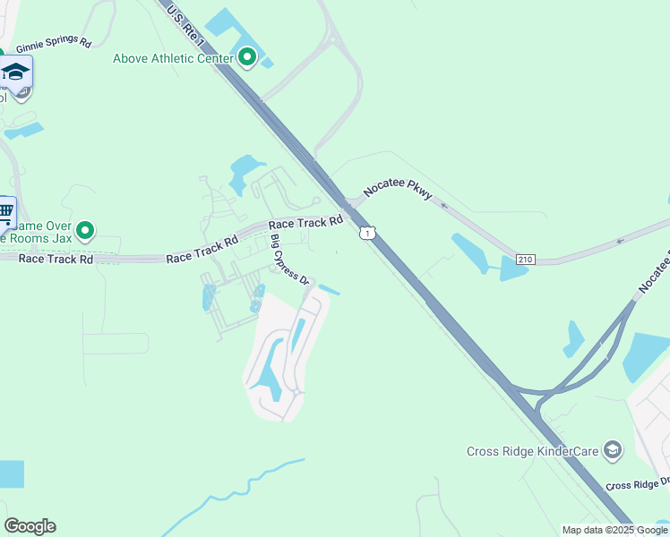 map of restaurants, bars, coffee shops, grocery stores, and more near 1030 Black Cherry Drive South in Saint Johns