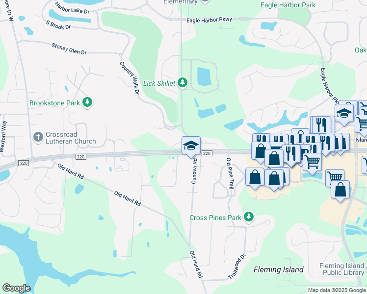 map of restaurants, bars, coffee shops, grocery stores, and more near 2035 Secret Garden Lane in Fleming Island
