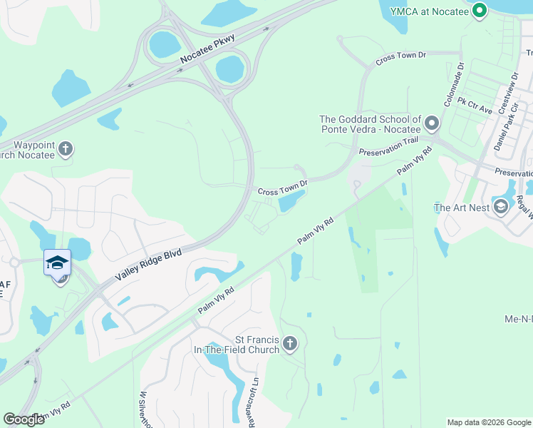 map of restaurants, bars, coffee shops, grocery stores, and more near 953 Valley Ridge Boulevard in Ponte Vedra Beach
