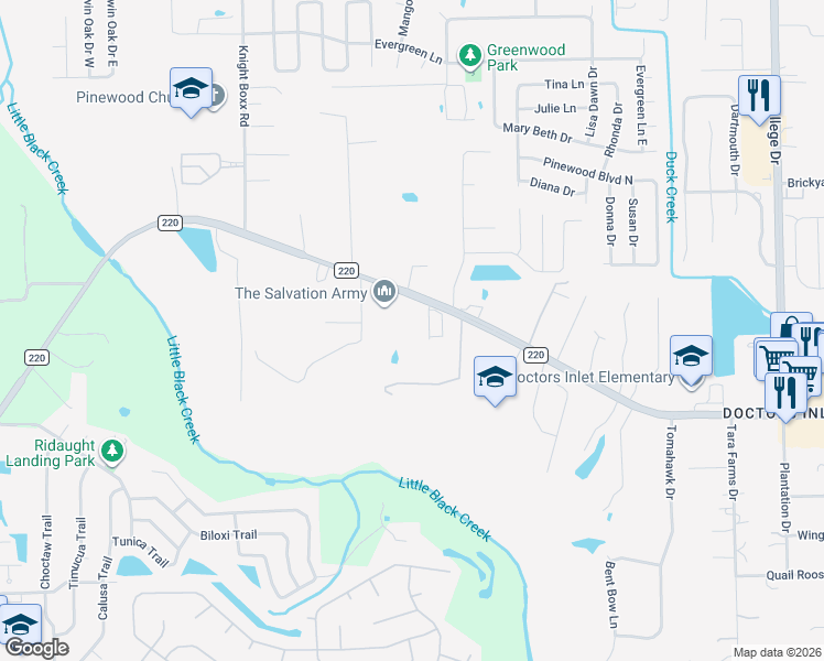 map of restaurants, bars, coffee shops, grocery stores, and more near 2777 County Road 220 in Middleburg