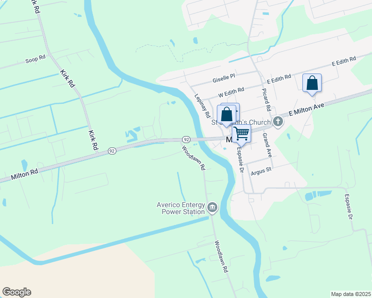 map of restaurants, bars, coffee shops, grocery stores, and more near 3459 Woodlawn Road in Maurice
