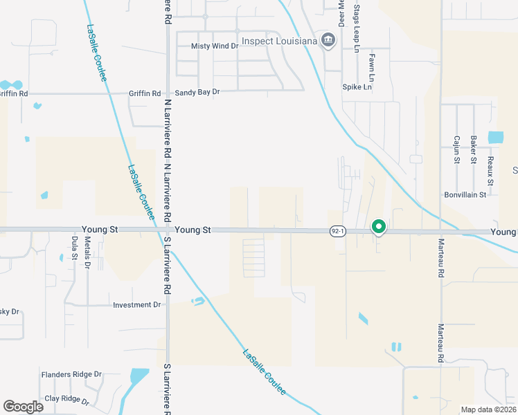 map of restaurants, bars, coffee shops, grocery stores, and more near 1003 Young Street in Broussard