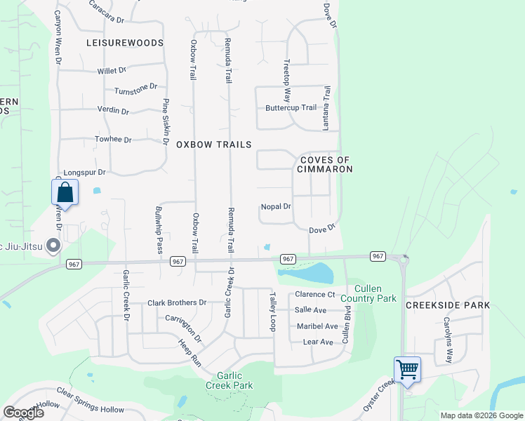 map of restaurants, bars, coffee shops, grocery stores, and more near 127 Nopal Drive in Buda