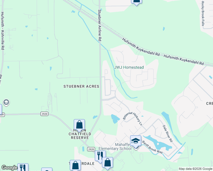 map of restaurants, bars, coffee shops, grocery stores, and more near 23602 Plantation Pines Lane in Tomball