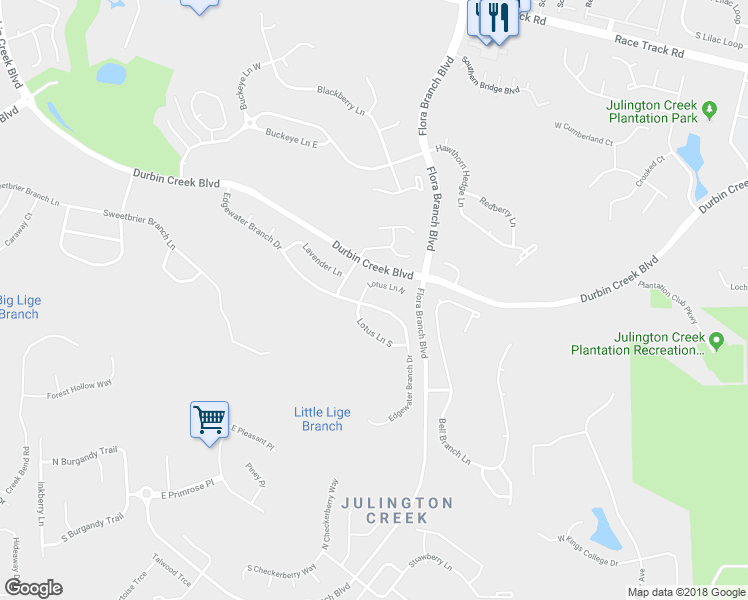 map of restaurants, bars, coffee shops, grocery stores, and more near 214 Edgewater Branch Drive in Jacksonville