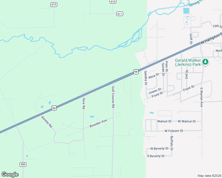 map of restaurants, bars, coffee shops, grocery stores, and more near 1649 Golf Course Road in Perry