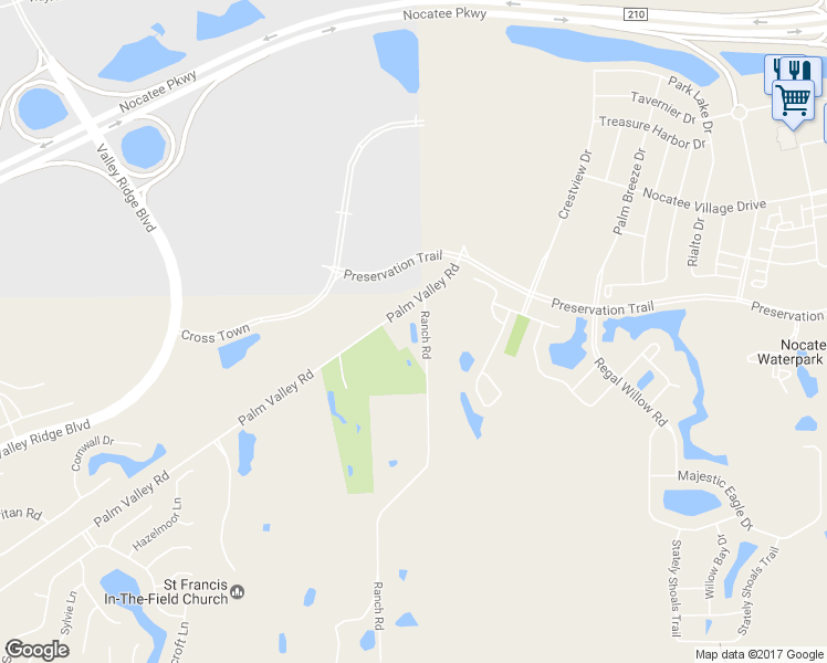 map of restaurants, bars, coffee shops, grocery stores, and more near 1145 Palm Valley Road in Ponte Vedra Beach