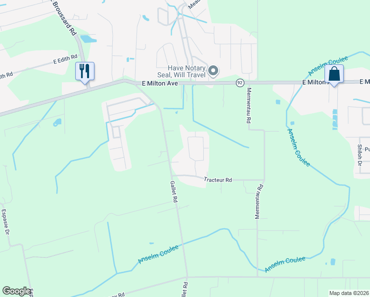 map of restaurants, bars, coffee shops, grocery stores, and more near 301 Gallet Road in Youngsville