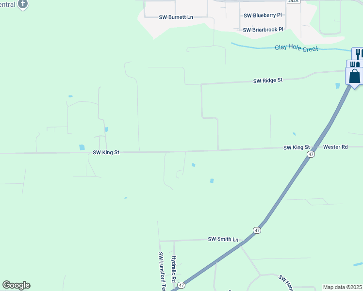 map of restaurants, bars, coffee shops, grocery stores, and more near 811 Southwest King Street in Lake City