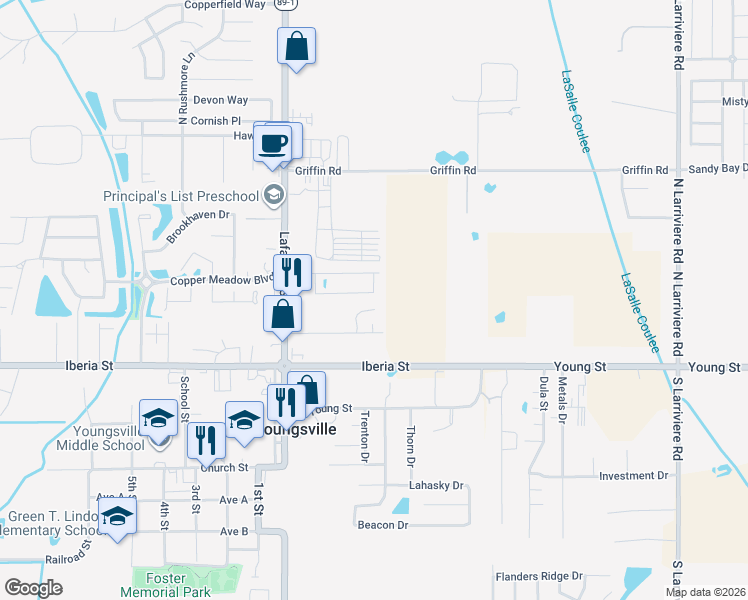 map of restaurants, bars, coffee shops, grocery stores, and more near 108 Bizkit Drive in Youngsville