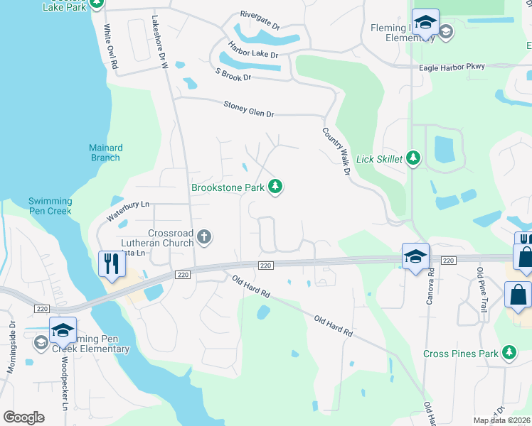 map of restaurants, bars, coffee shops, grocery stores, and more near 1754 Rustling Drive in Orange Park