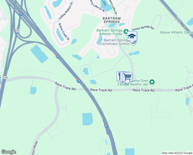 map of restaurants, bars, coffee shops, grocery stores, and more near 6118 Bartram Village Drive in Jacksonville