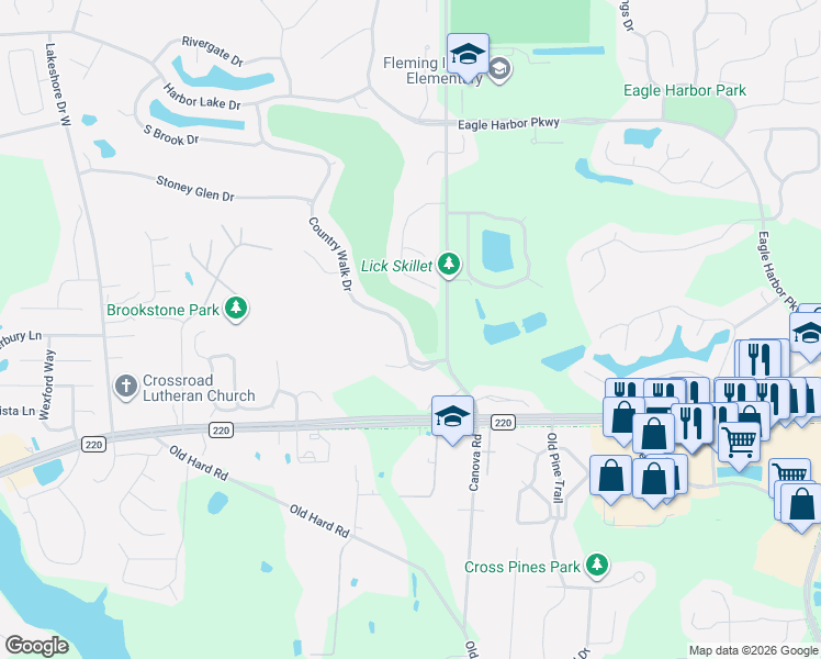 map of restaurants, bars, coffee shops, grocery stores, and more near 1747 Country Walk Drive in Orange Park
