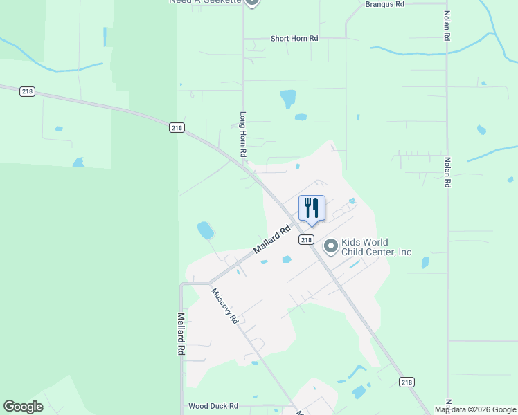 map of restaurants, bars, coffee shops, grocery stores, and more near 5437 County Road 218 in Middleburg
