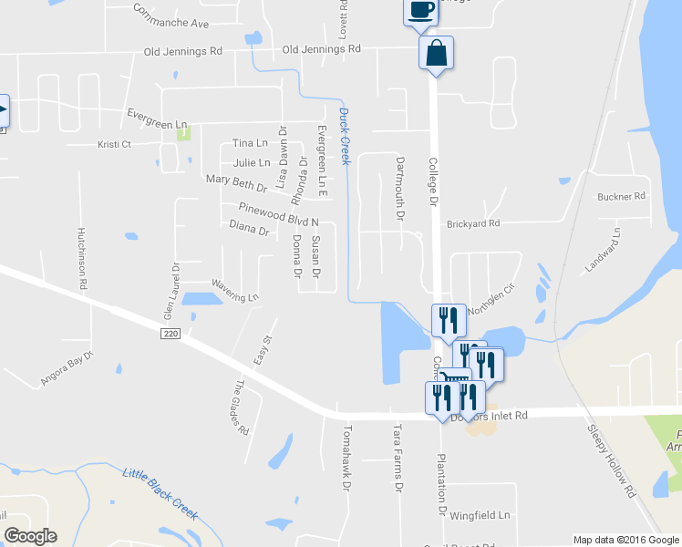 map of restaurants, bars, coffee shops, grocery stores, and more near 2644 Pinewood Boulevard East in Middleburg