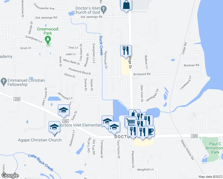 map of restaurants, bars, coffee shops, grocery stores, and more near 2094 Frogmore Drive in Middleburg