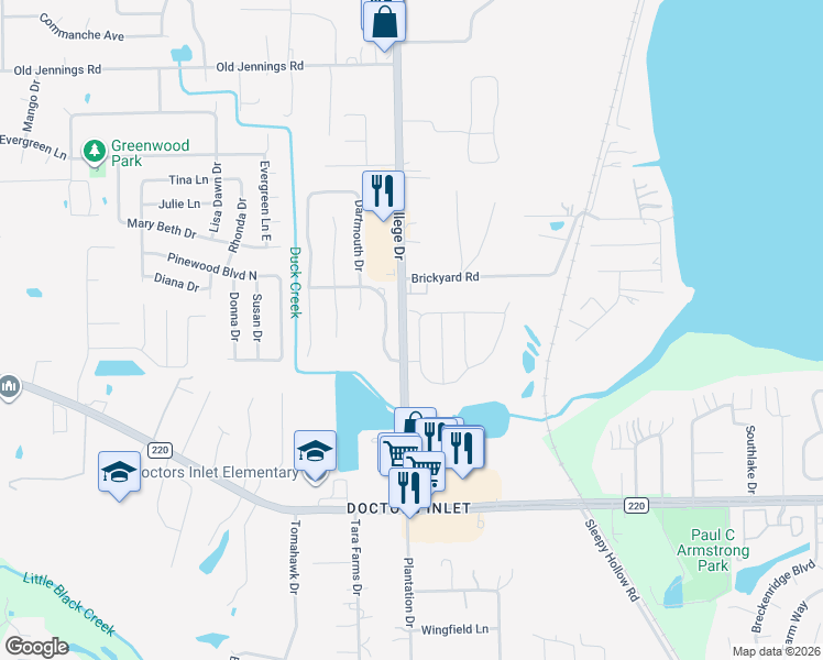 map of restaurants, bars, coffee shops, grocery stores, and more near 1817 Northglen Circle in Middleburg
