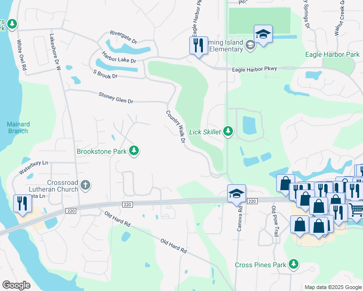 map of restaurants, bars, coffee shops, grocery stores, and more near 1696 Country Walk Drive in Orange Park