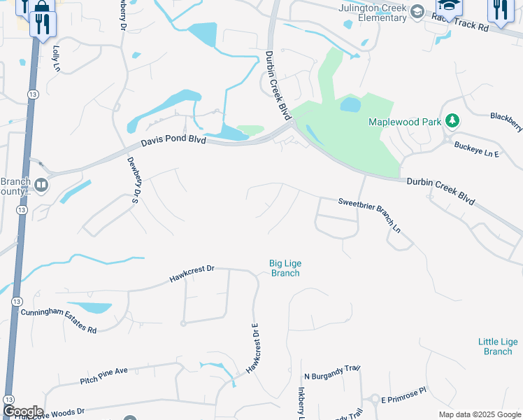 map of restaurants, bars, coffee shops, grocery stores, and more near 701 Sweetbay Court in Jacksonville