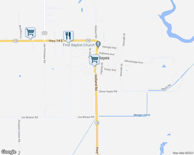 map of restaurants, bars, coffee shops, grocery stores, and more near in Hayes