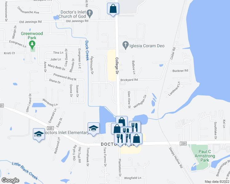 map of restaurants, bars, coffee shops, grocery stores, and more near 2850 Southampton Drive in Middleburg