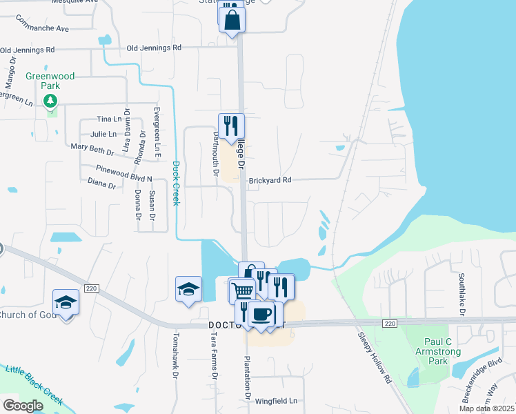 map of restaurants, bars, coffee shops, grocery stores, and more near 1817 Northglen Circle in Middleburg