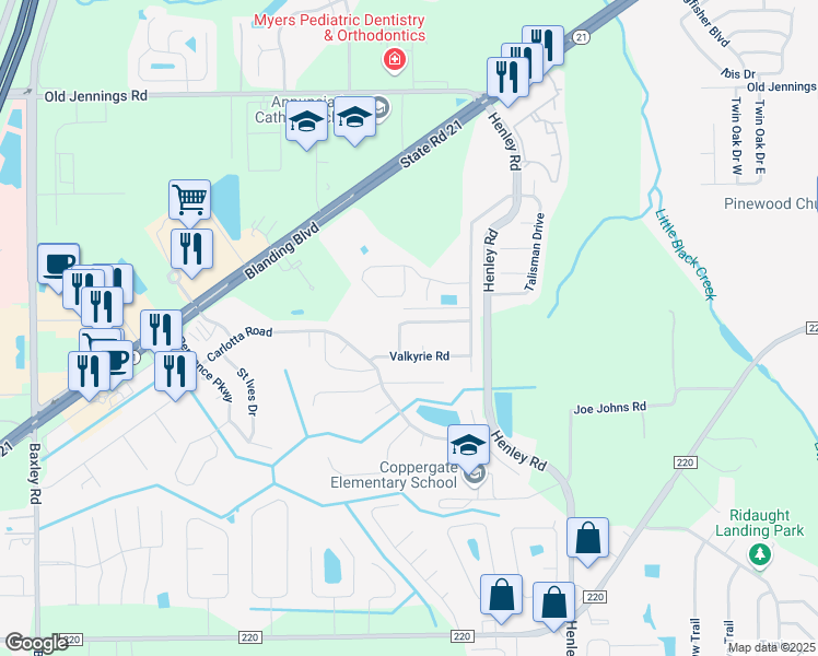map of restaurants, bars, coffee shops, grocery stores, and more near 2947 Stonegate Lane in Middleburg