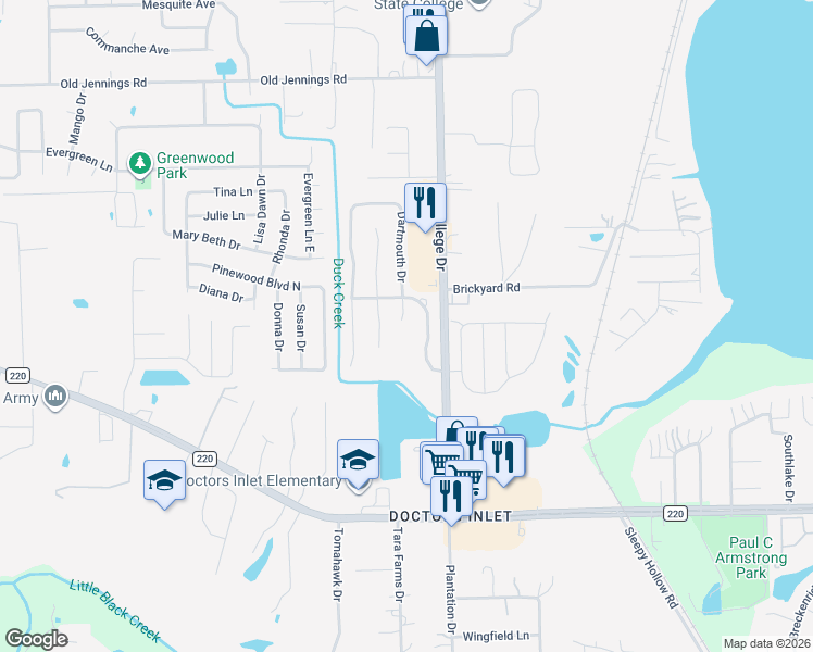 map of restaurants, bars, coffee shops, grocery stores, and more near 1600 Dartmouth Drive in Middleburg